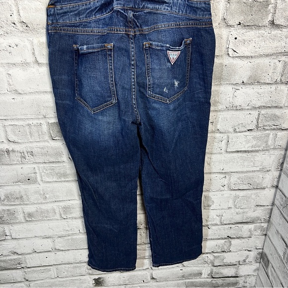 Guess Distressed Denim Straight Leg Jean Overalls - Picture 9 of 12